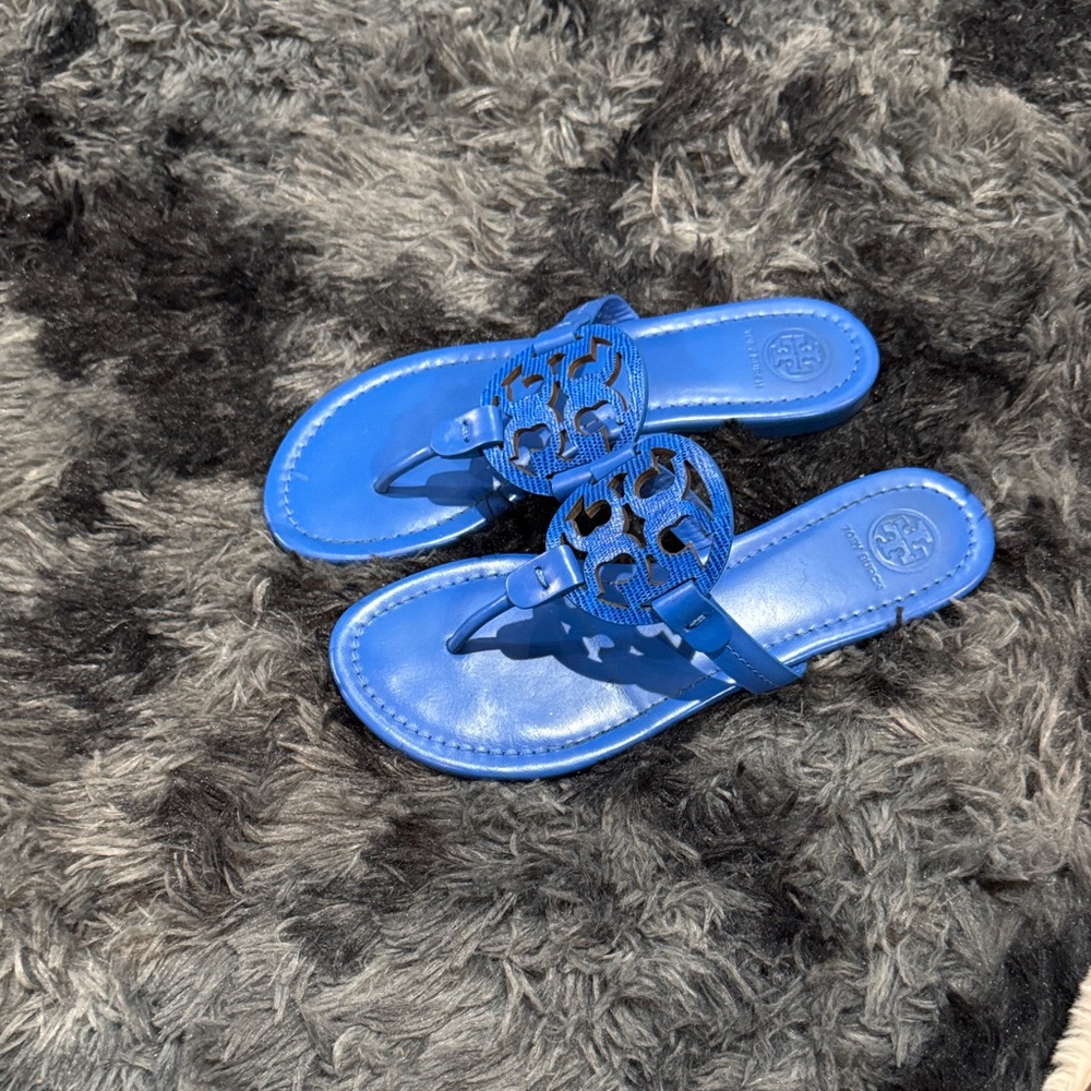 Blue Sandals with Logo Detail